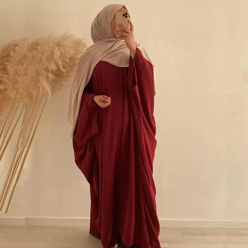 

Morocco Abaya Women Dubai Kaftan Batwing Sleeve Maxi Dress Muslim Farasha Jilbab Caftan Arab Robes Gown Islamic Clothing Ramadan