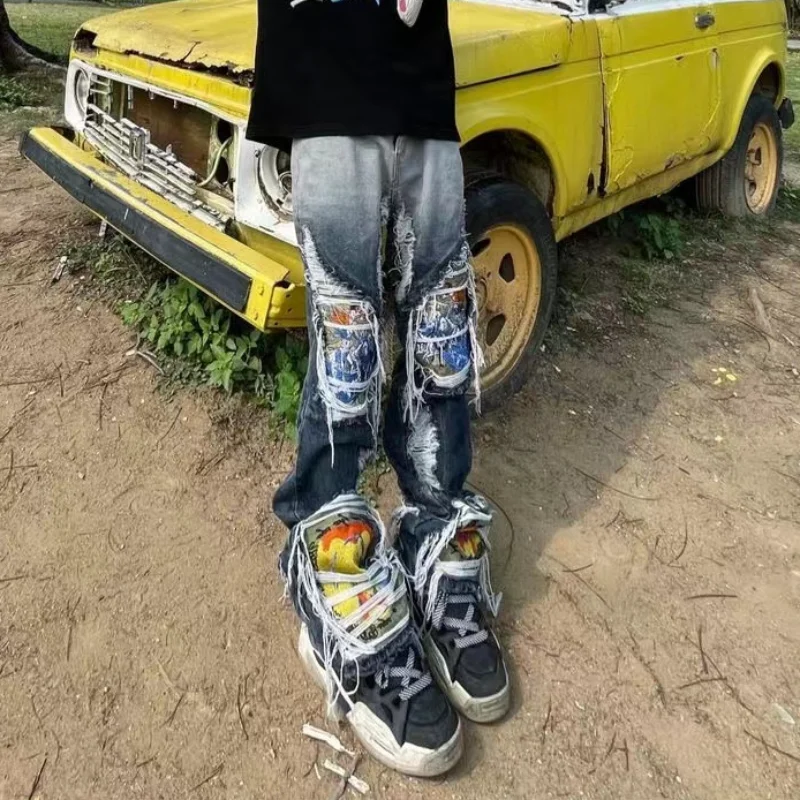 Men Stretchy Ripped Skinny Biker Cartoon Print Jeans Destroyed Hole Slim Fit Denim High Quality Hip Hop Black Jeans XXXL
Men Stretchy Ripped Skinny Biker Cartoon Print Jeans Destroyed Hole Slim Fit Denim High Quality Hip Hop Black Jeans XXXL