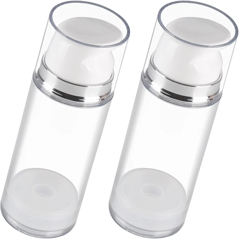 

2 Pcs Squeeze Lotion Bottle Refillable Travel Containers Pump Dispenser Vacuum Cream Sub As Pressing Type Airless Makeup