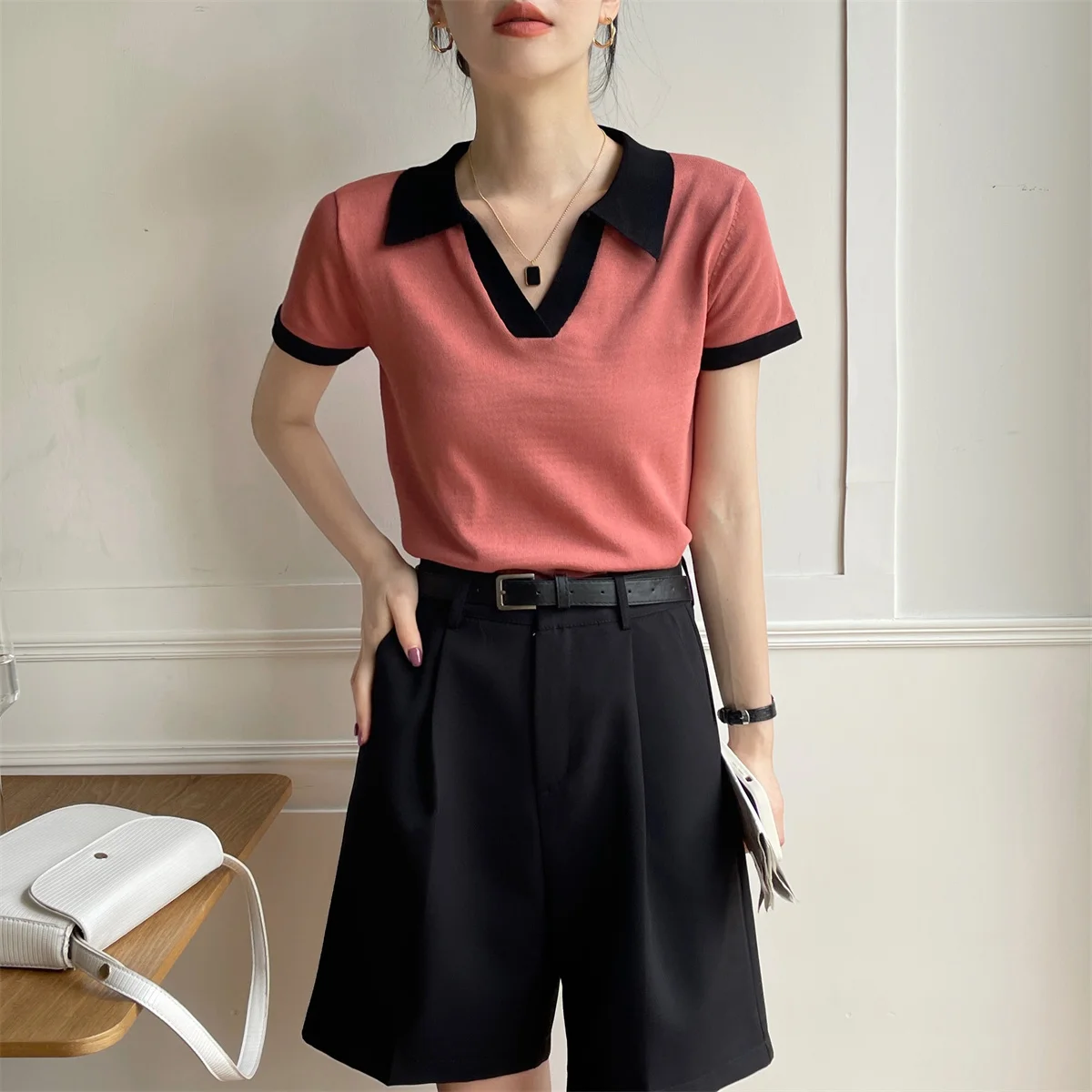 Make firm offers ~ summer new design feeling small POLO brought into joining together short sleeve blouse
Make firm offers ~ summer new design feeling small POLO brought into joining together short sleeve blouse