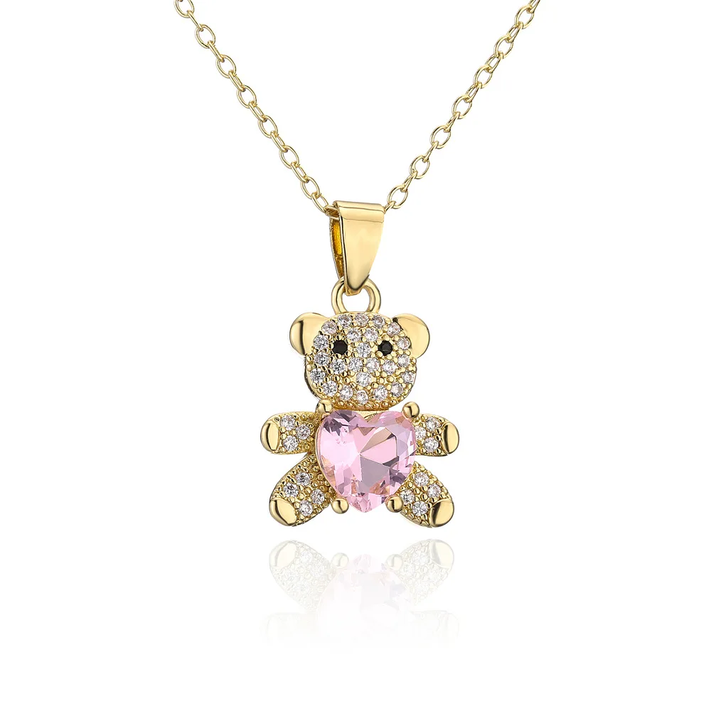 Beautiful Lovely Heart Bear Pendant Zircon Necklace Clavicle Chain Sweater Chain For Women Fashion Cute Jewelry Accessories 
Beautiful Lovely Heart Bear Pendant Zircon Necklace Clavicle Chain Sweater Chain For Women Fashion Cute Jewelry Accessories