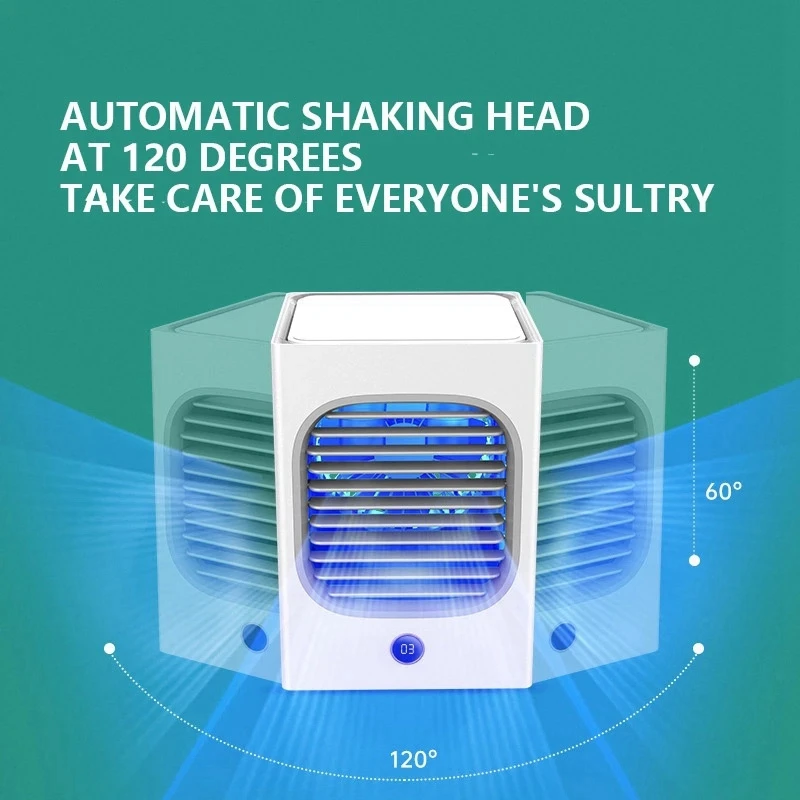 Chargeable Portable Air Conditioner Air Cooler Humidifier Purifier UV LED Shaking Head Desktop Air Cooling Fan
Chargeable Portable Air Conditioner Air Cooler Humidifier Purifier UV LED Shaking Head Desktop Air Cooling Fan