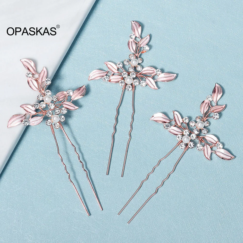 3pcs U-shaped Hairpins Fairy Bride Headpiece For Women Rose Golden Leaf Shaped Hair Stick Crystal Wedding Noiva Hair Accessories
3pcs U-shaped Hairpins Fairy Bride Headpiece For Women Rose Golden Leaf Shaped Hair Stick Crystal Wedding Noiva Hair Accessories