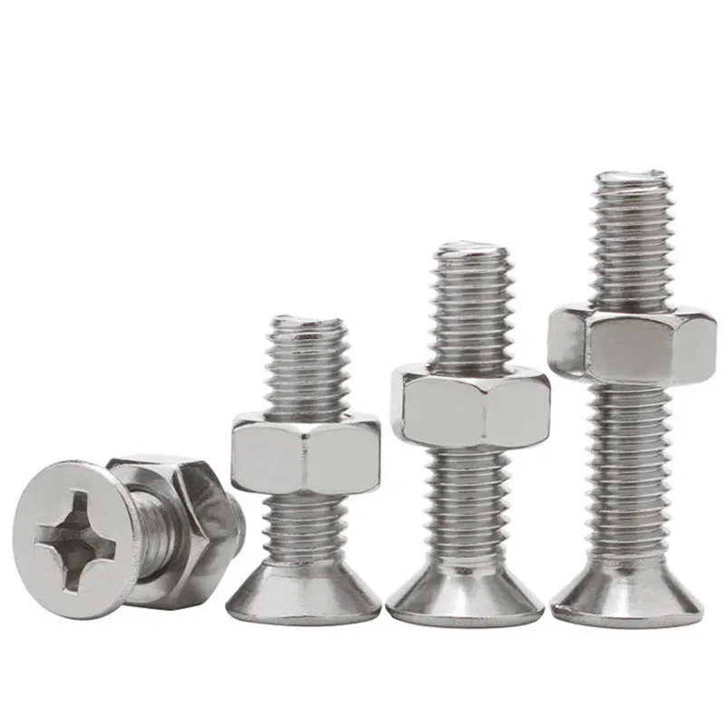 m3m4 304 stainless steel cross countersunk head screw nut set flat machine tooth screw nut combination extension screw
m3m4 304 stainless steel cross countersunk head screw nut set flat machine tooth screw nut combination extension screw