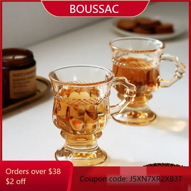 ins retro embossed glass high-value water cup tall latte coffee cup with afternoon tea cup
ins retro embossed glass high-value water cup tall latte coffee cup with afternoon tea cup
