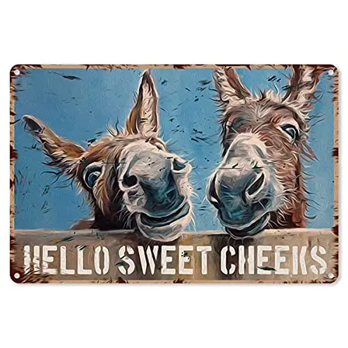 ForbiddenPaper Funny Bathroom Quote Metal Tin Sign Wall Decor - Vintage Hello Sweet Cheeks Donkeys Tin Sign for Toilet Bathroom
ForbiddenPaper Funny Bathroom Quote Metal Tin Sign Wall Decor - Vintage Hello Sweet Cheeks Donkeys Tin Sign for Toilet Bathroom