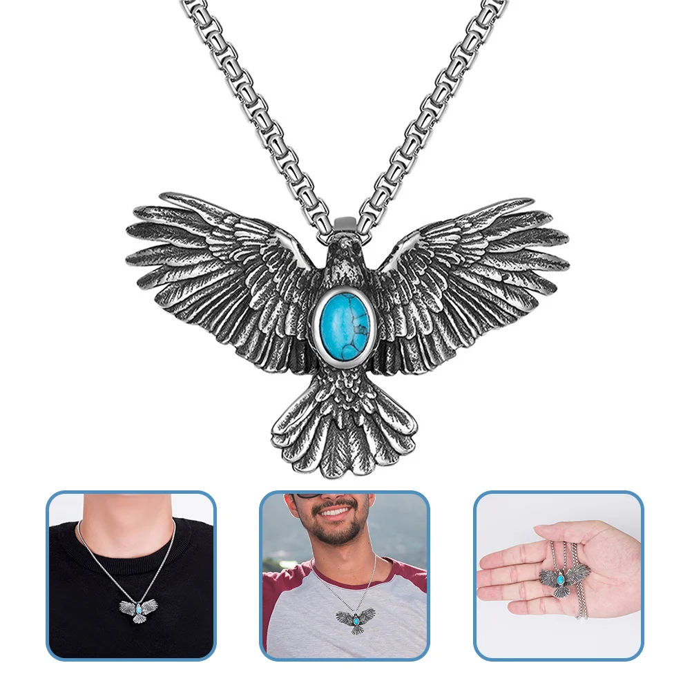 Necklace Men Eagle Chain Retro Neck Gift Vintage Jewelry All Steel Titanium Decor Turquoise Match Pendantsweater
Necklace Men Eagle Chain Retro Neck Gift Vintage Jewelry All Steel Titanium Decor Turquoise Match Pendantsweater