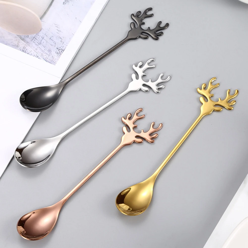 Stainless Steel Elk Coffee Spoon Fawn Stirring Spoon Deer Head Shape Coffee Ice Cream Dessert Teaspoon Christmas Party Tableware
Stainless Steel Elk Coffee Spoon Fawn Stirring Spoon Deer Head Shape Coffee Ice Cream Dessert Teaspoon Christmas Party Tableware