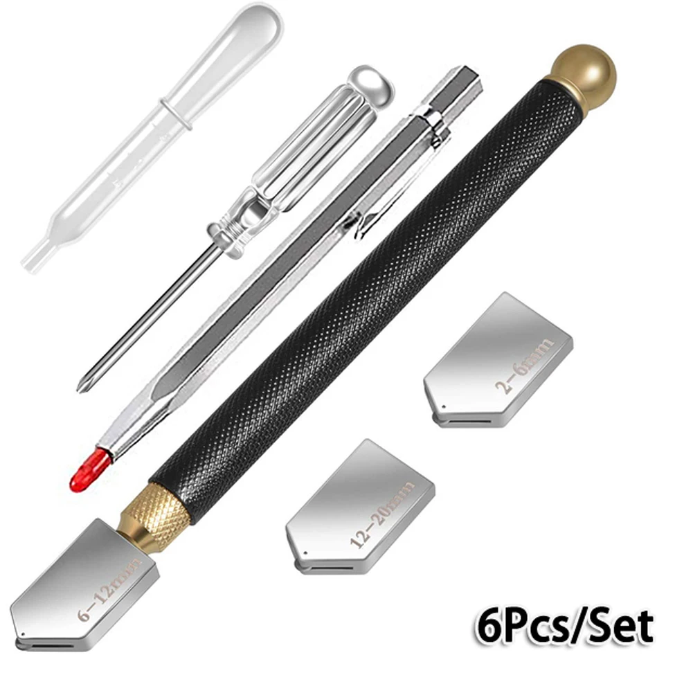 6Pcs/Set Glass Cutter Tool Set Engraving Pen Wheel Glass Cutter Hand Tool 2-20mm For Mirrors Glass Frames Robust Cutting Tool
6Pcs/Set Glass Cutter Tool Set Engraving Pen Wheel Glass Cutter Hand Tool 2-20mm For Mirrors Glass Frames Robust Cutting Tool