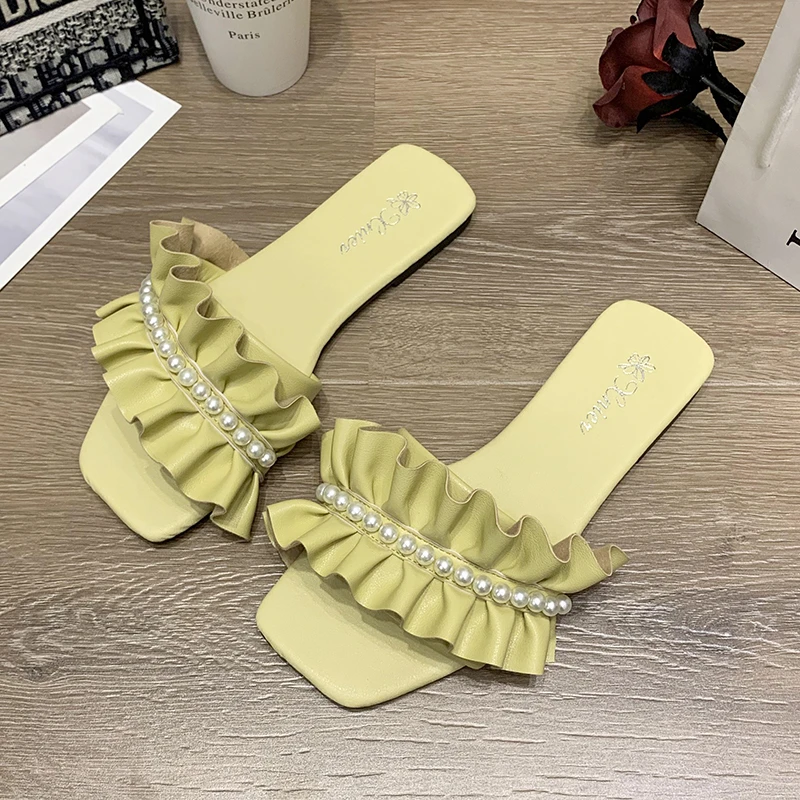 Woman Flat Slippers Summer 2023 Fashion Open Toed Solid Slippers for Women Casual Pearl Flip Flops for Women Zapatos De Mujer 
Woman Flat Slippers Summer 2023 Fashion Open Toed Solid Slippers for Women Casual Pearl Flip Flops for Women Zapatos De Mujer