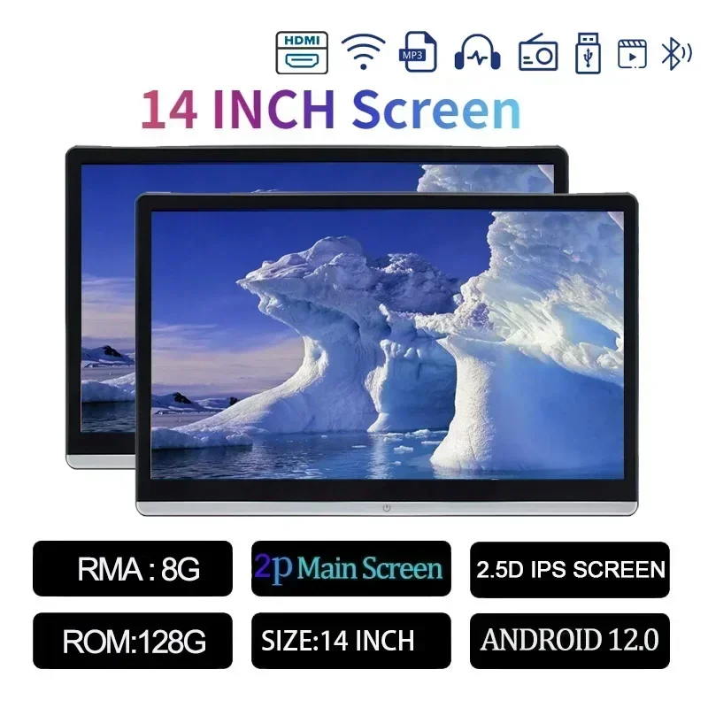 13,3/14 дюймов двойной HDMI 2G + 32G/4G + 64G/8G + 128G автомобильный подголовник монитор дисплей IPS Android 12 сенсорный экран для автомобильного плеера на заднее сиденье
13,3/14 дюймов двойной HDMI 2G + 32G/4G + 64G/8G + 128G автомобильный подголовник монитор дисплей IPS Android 12 сенсорный экран для автомобильного плеера на заднее сиденье