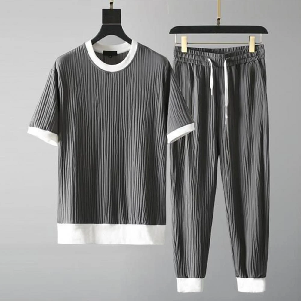 Mens Fasion Classic Outfit Summer Top Pants Solid Color Pocket Stretcy Breatable O Neck Pleats Sirt+Trousers for Office
Mens Fasion Classic Outfit Summer Top Pants Solid Color Pocket Stretcy Breatable O Neck Pleats Sirt+Trousers for Office