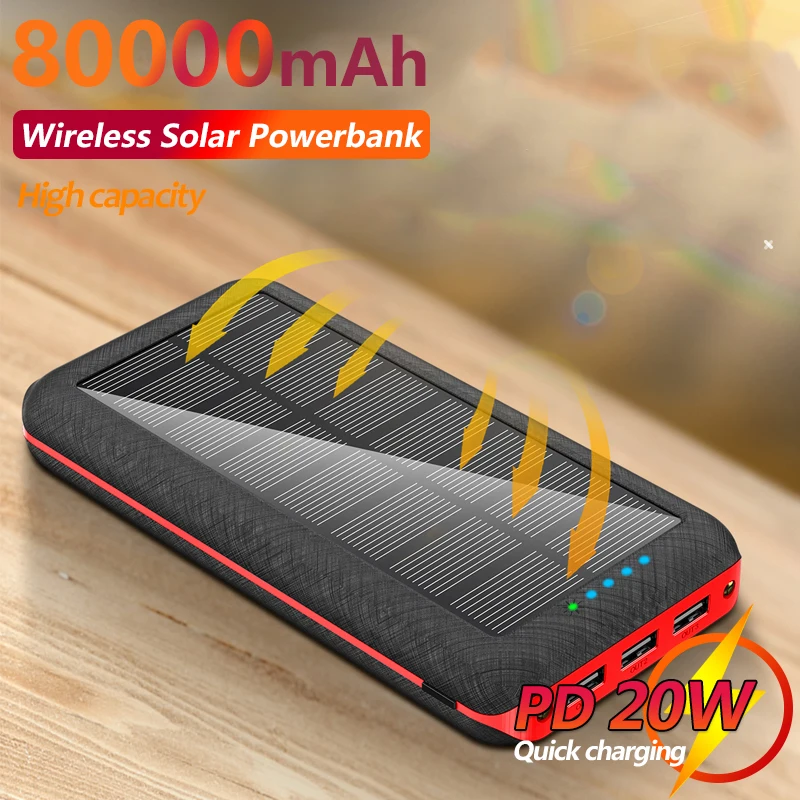 80000mAh Qi Wireless Solar Power Bank Fast Charging Power Bank Portable External Battery for Xiaomi Samsung IPhone
80000mAh Qi Wireless Solar Power Bank Fast Charging Power Bank Portable External Battery for Xiaomi Samsung IPhone