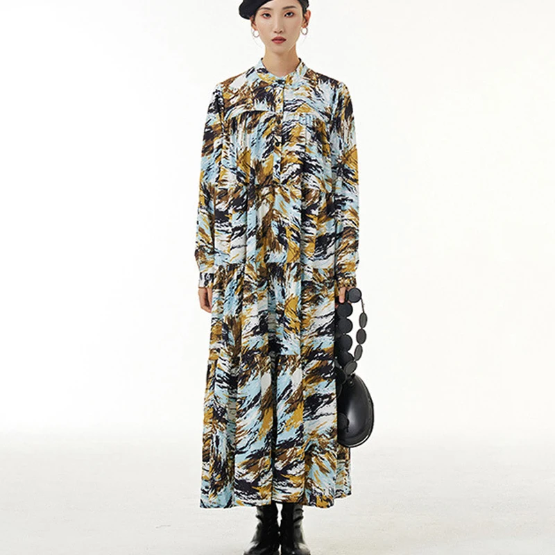 Johnature Autumn Fashion Print Dresses For Women 2023 New Streetwear Render Loose O-nec Full Sleeve All Match Female Dress
Johnature Autumn Fashion Print Dresses For Women 2023 New Streetwear Render Loose O-nec Full Sleeve All Match Female Dress
