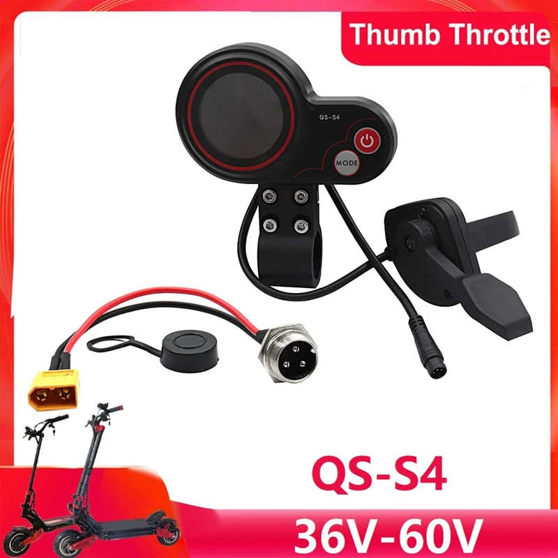 QS-S4 36V-60V Thumb Throttle LCD Display Meter Kit+XT-60 Cable For Zero 8 9 10 8X 10X Electric Scooter 6PIN Display
QS-S4 36V-60V Thumb Throttle LCD Display Meter Kit+XT-60 Cable For Zero 8 9 10 8X 10X Electric Scooter 6PIN Display