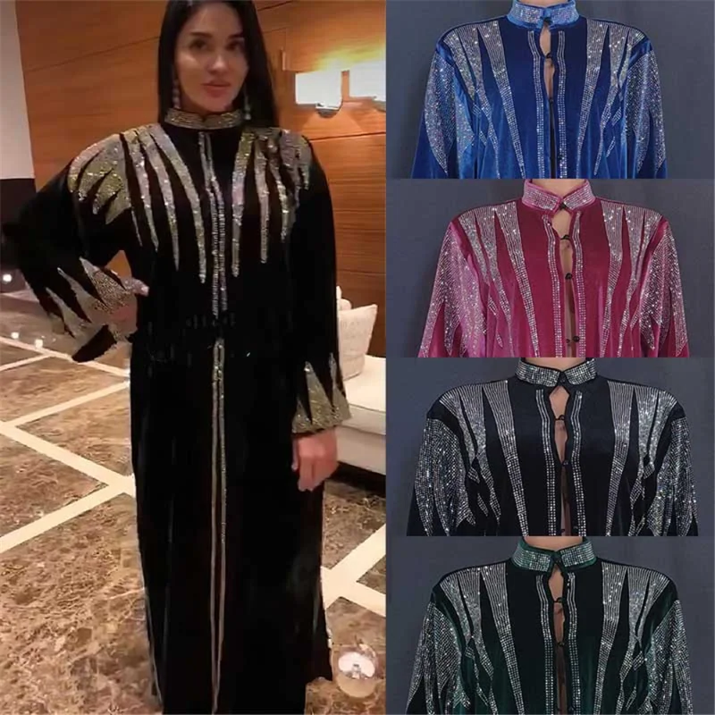 African Plus Size Boubou Women Luxury Velvet Dresses Muslim Fashion Open Abaya Long Sleeve Gown Turkey Kaftan Islam Clothing
African Plus Size Boubou Women Luxury Velvet Dresses Muslim Fashion Open Abaya Long Sleeve Gown Turkey Kaftan Islam Clothing