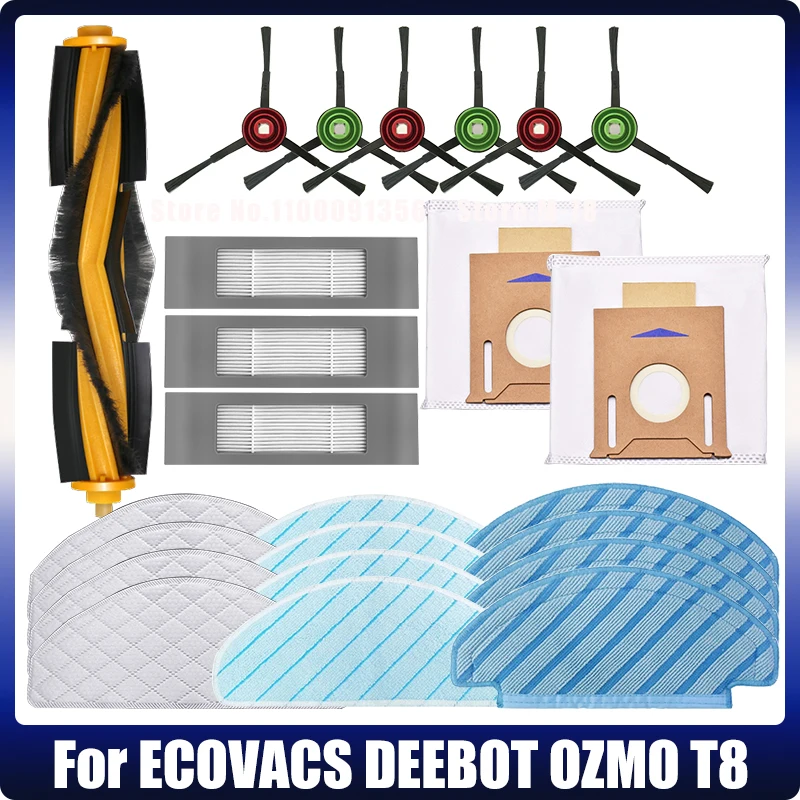For ECOVACS Deebot T8 AIVI N8 Pro Series Robot Vacuum Cleaner Main Roller Side Brush Dust Bags Hepa Filter Mop Cloth Accessories
For ECOVACS Deebot T8 AIVI N8 Pro Series Robot Vacuum Cleaner Main Roller Side Brush Dust Bags Hepa Filter Mop Cloth Accessories