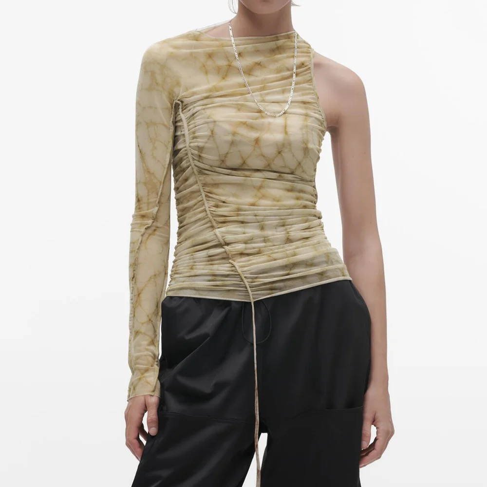 Весенняя Новинка 2023, женская одежда UNIZERA, повседневный полупрозрачный Асимметричный топ из тюля в стиле ретро, 2342171
Весенняя Новинка 2023, женская одежда UNIZERA, повседневный полупрозрачный Асимметричный топ из тюля в стиле ретро, 2342171