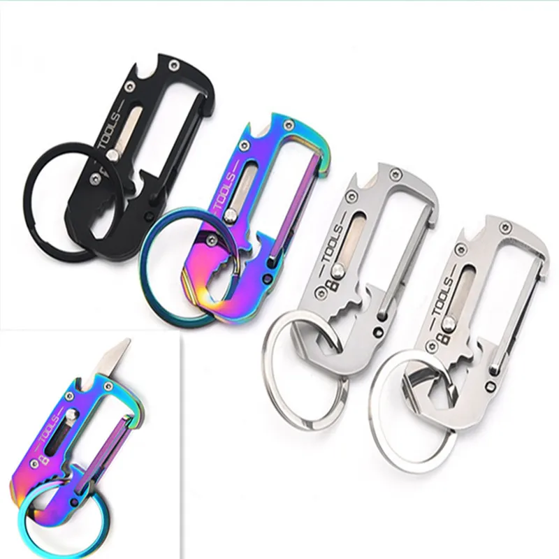 EDC Tool Bottle Opener with Knife Keychain Car Pendant Gift Demolition Express Cutting Tool Stainless Steel Carabiner with Ruler
EDC Tool Bottle Opener with Knife Keychain Car Pendant Gift Demolition Express Cutting Tool Stainless Steel Carabiner with Ruler