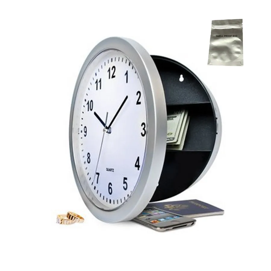 Round clock safety box safe hidden safety box clock hanging wall clock safe with a food grade smell proof bag
Round clock safety box safe hidden safety box clock hanging wall clock safe with a food grade smell proof bag