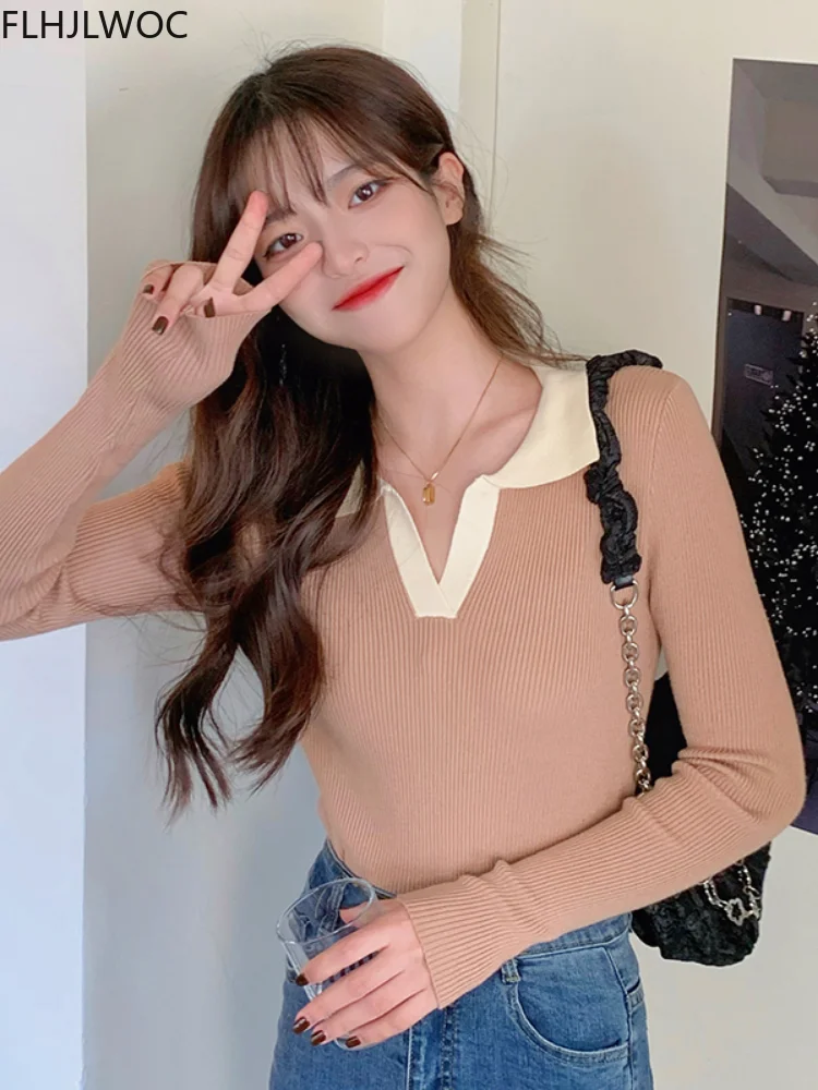 2022 Chic Korean Femme Tops Women Fashion Winter Spring Basic Wear Jumpers Solid Knitted Pullovers Short Sweaters 2100
2022 Chic Korean Femme Tops Women Fashion Winter Spring Basic Wear Jumpers Solid Knitted Pullovers Short Sweaters 2100