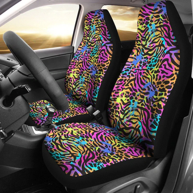 Colorful Leopard Cheetah Animal Print Abstract Art Car Seat Covers Pair, 2 Front Seat Covers, Car Seat Protector, Car Accessorie
Colorful Leopard Cheetah Animal Print Abstract Art Car Seat Covers Pair, 2 Front Seat Covers, Car Seat Protector, Car Accessorie