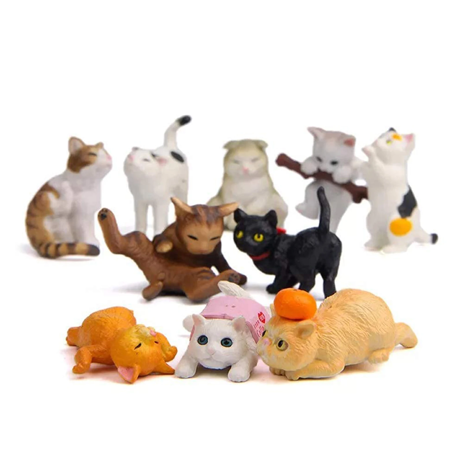 Mini Cat Statue Series 10pcs Playing Cats Ornaments Cute Cat Figurines For Car Interior Decor Realistic Kitty Craft Ornaments
Mini Cat Statue Series 10pcs Playing Cats Ornaments Cute Cat Figurines For Car Interior Decor Realistic Kitty Craft Ornaments