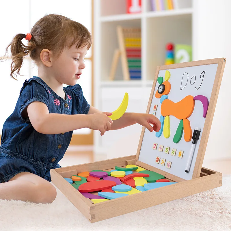 Children Wooden Magnetic Puzzle Kindergarten Early Educational Cognitive Puzzle Learning Double-sided Drawing Board Puzzle Toys
Children Wooden Magnetic Puzzle Kindergarten Early Educational Cognitive Puzzle Learning Double-sided Drawing Board Puzzle Toys