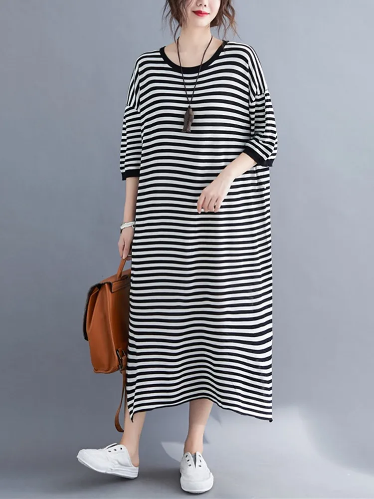 Платье женское хлопковое в полоску, с коротким рукавом
Платье женское хлопковое в полоску, с коротким рукавом