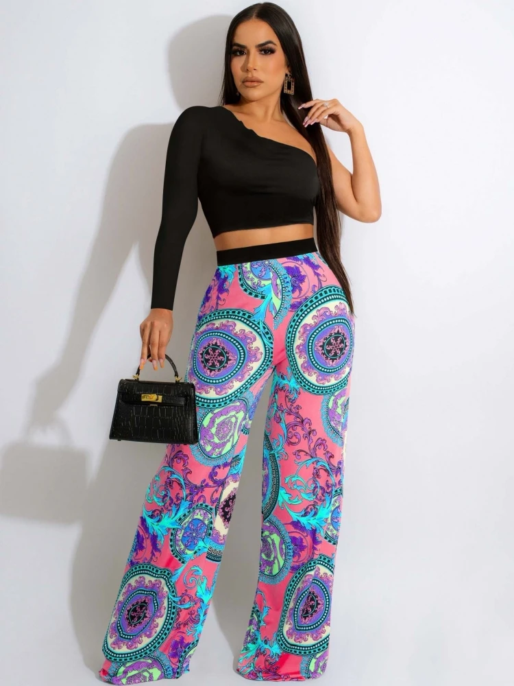 2 Two Piece Set Women Set Print Long Sleeve One Shoulder Crop Tops And Pant Suits Sheath Matching Fashion Outfit Spring Autumn
2 Two Piece Set Women Set Print Long Sleeve One Shoulder Crop Tops And Pant Suits Sheath Matching Fashion Outfit Spring Autumn