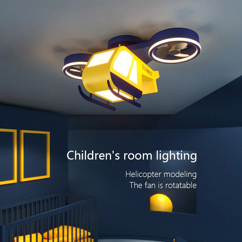 Helicopter Boy's Room Lamp Cartoon Eye Protection Bedroom Ceiling Lamp Creative Small Electric Fan Lighting
Helicopter Boy's Room Lamp Cartoon Eye Protection Bedroom Ceiling Lamp Creative Small Electric Fan Lighting
