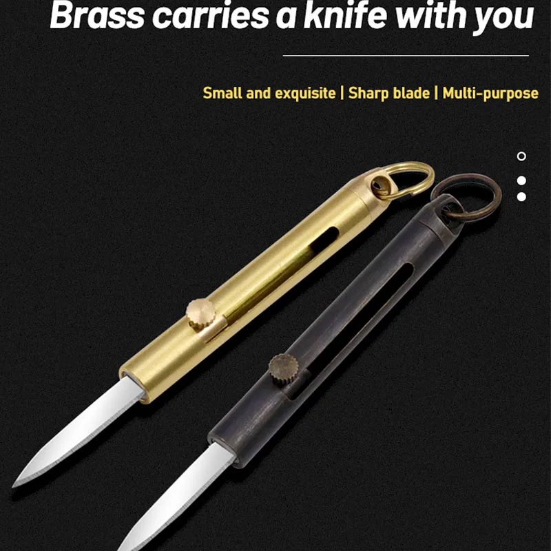 Multi-purpose Brass Mini Knife Keychain Folding Knife Outdoor Portable Self-defense Knife Decorative DIY Tool Utility Knife
Multi-purpose Brass Mini Knife Keychain Folding Knife Outdoor Portable Self-defense Knife Decorative DIY Tool Utility Knife