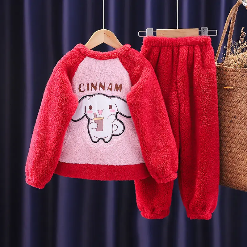 Autumn Winter Sanrioed Plush Children Pajamas Kawaii Anime Cinnamoroll Long Sleeve Sleepwear Boys Girls Nightwear Kids Clothing
Autumn Winter Sanrioed Plush Children Pajamas Kawaii Anime Cinnamoroll Long Sleeve Sleepwear Boys Girls Nightwear Kids Clothing