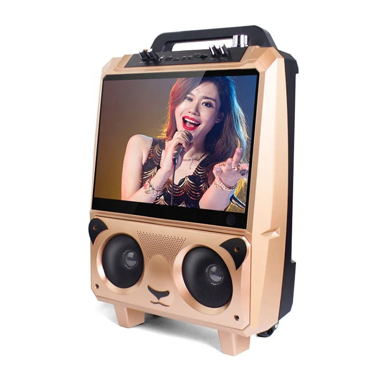 15 inch Panda shape Karaoke display screen Plaza dancing Video speaker with trolley wheel
15 inch Panda shape Karaoke display screen Plaza dancing Video speaker with trolley wheel