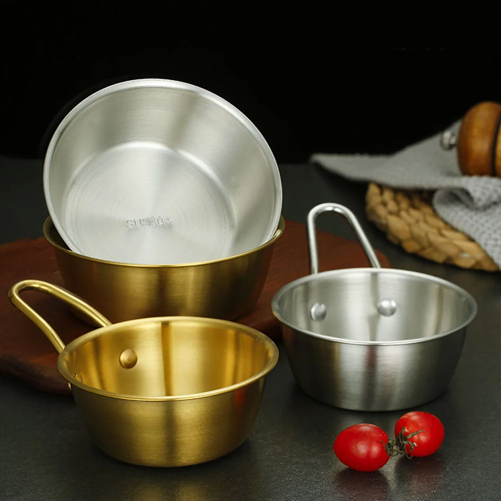 1pcs Stainless Steel Bowl Korean Round Rice Wine Bowl With Handle Household Food Sauce Bowls Ice Cream Dessert Tableware
1pcs Stainless Steel Bowl Korean Round Rice Wine Bowl With Handle Household Food Sauce Bowls Ice Cream Dessert Tableware