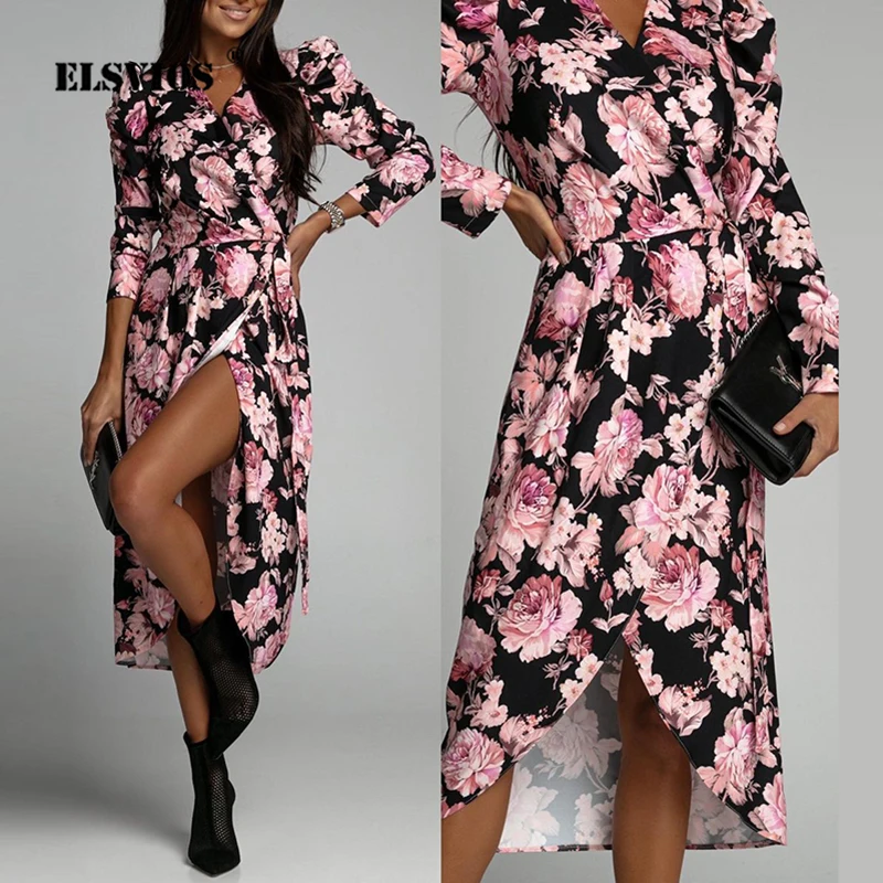 Autumn Women's Fashion Irregular Dress Floral Printed Casual V Neck Lace-up Mid Waist Dresses Elegant Female Slim Party Vestidos
Autumn Women's Fashion Irregular Dress Floral Printed Casual V Neck Lace-up Mid Waist Dresses Elegant Female Slim Party Vestidos