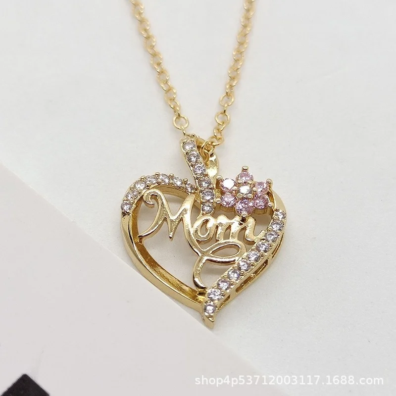 Luxurious Heart-shaped Women's Necklace Gold Flower Mom Diamond Set Zircon Crystal Pendant Mother's Day Gift Jewelry Accessories
Luxurious Heart-shaped Women's Necklace Gold Flower Mom Diamond Set Zircon Crystal Pendant Mother's Day Gift Jewelry Accessories