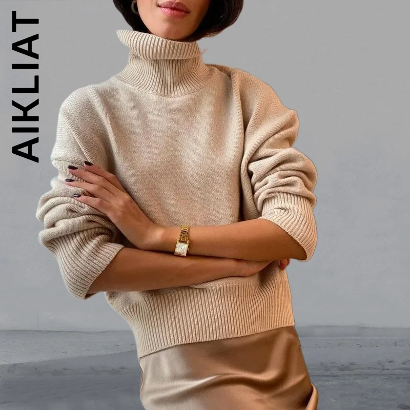 Aikliat New Women Sweater Knitted Turtleneck Stylish Women's Sweater Pullover Basic Top Women Korean Elegant Woman Sweater
Aikliat New Women Sweater Knitted Turtleneck Stylish Women's Sweater Pullover Basic Top Women Korean Elegant Woman Sweater