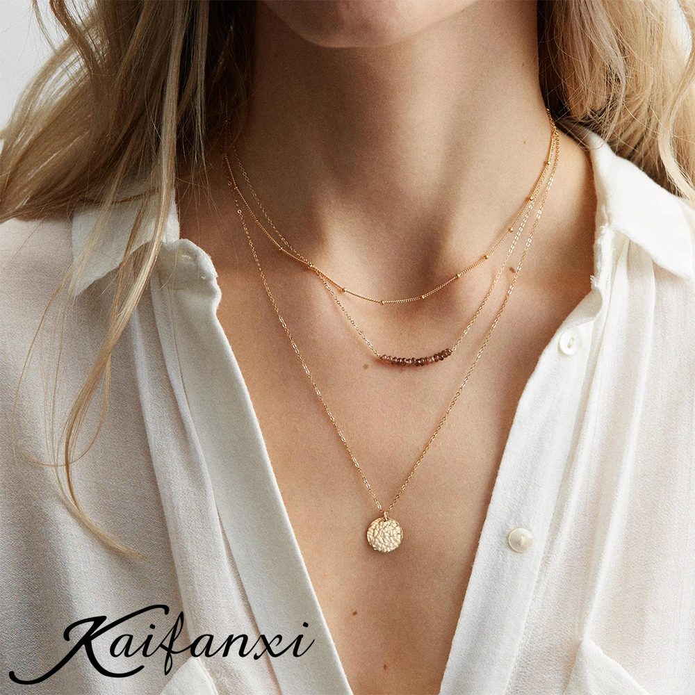 Kaifanxi women's multilayer choker, stainless steel necklace, stainless steel pendants
Kaifanxi women's multilayer choker, stainless steel necklace, stainless steel pendants