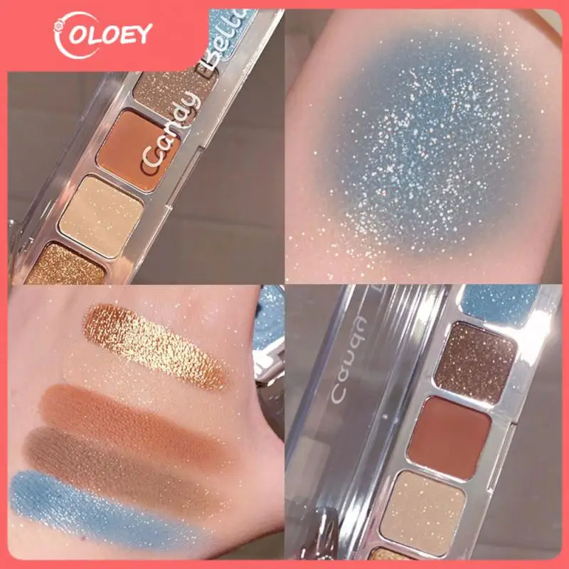 

Brighten Sparkling Eyes 5 Color Eye Shadow Palette Shimmer Shiny Sequins Colorful Eyes Pigment Blue Brown Eyeshadow 1pcs