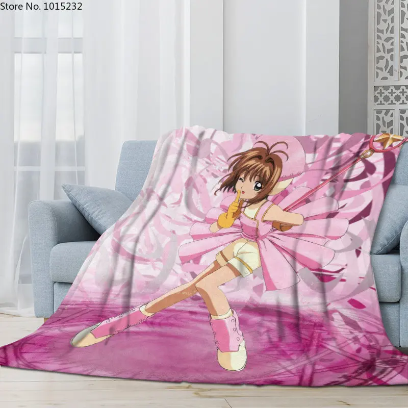 

Чехол для карт Sakura Kinomoto Sakura 3D, фланелевое одеяло, тонкое аниме одеяло, Фланелевое портативное одеяло для дома, путешествий, офиса 03