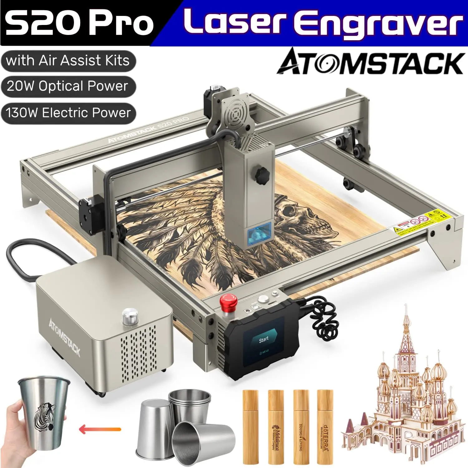 ATOMSTACK X20 S20 A20 Pro 130W Laser Engraving Machine Wifi Phone Control Metal Wood Glass DIY Marking Printer Cutter CNC Router
ATOMSTACK X20 S20 A20 Pro 130W Laser Engraving Machine Wifi Phone Control Metal Wood Glass DIY Marking Printer Cutter CNC Router