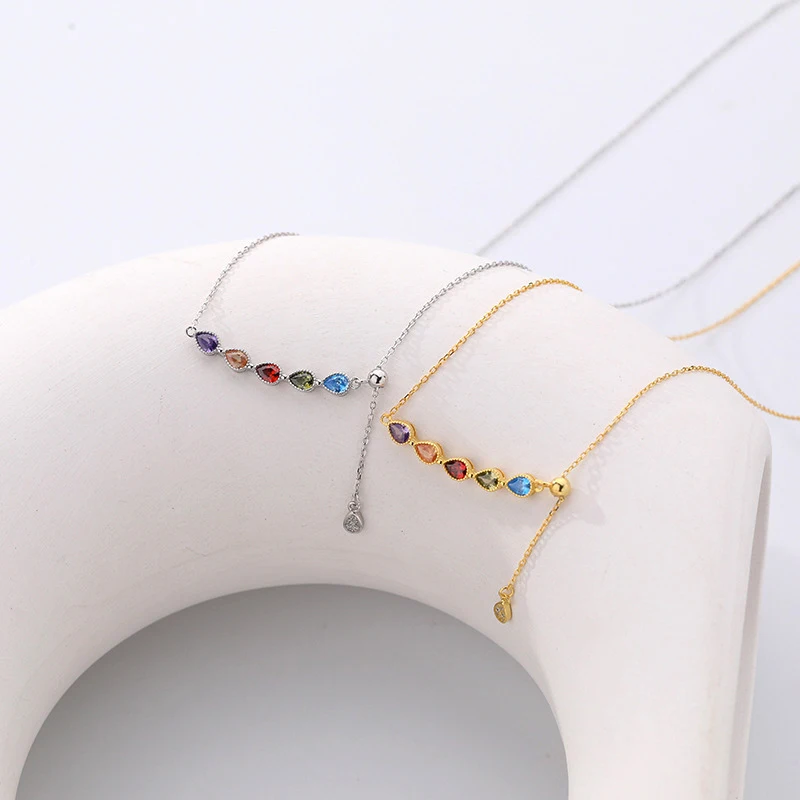 Amaiyllis 925 Sterling Silver Vintage Rainbow Waterdrop Zircon Necklace Niche Tassel Clavicle Chain Necklace Jewelry
Amaiyllis 925 Sterling Silver Vintage Rainbow Waterdrop Zircon Necklace Niche Tassel Clavicle Chain Necklace Jewelry