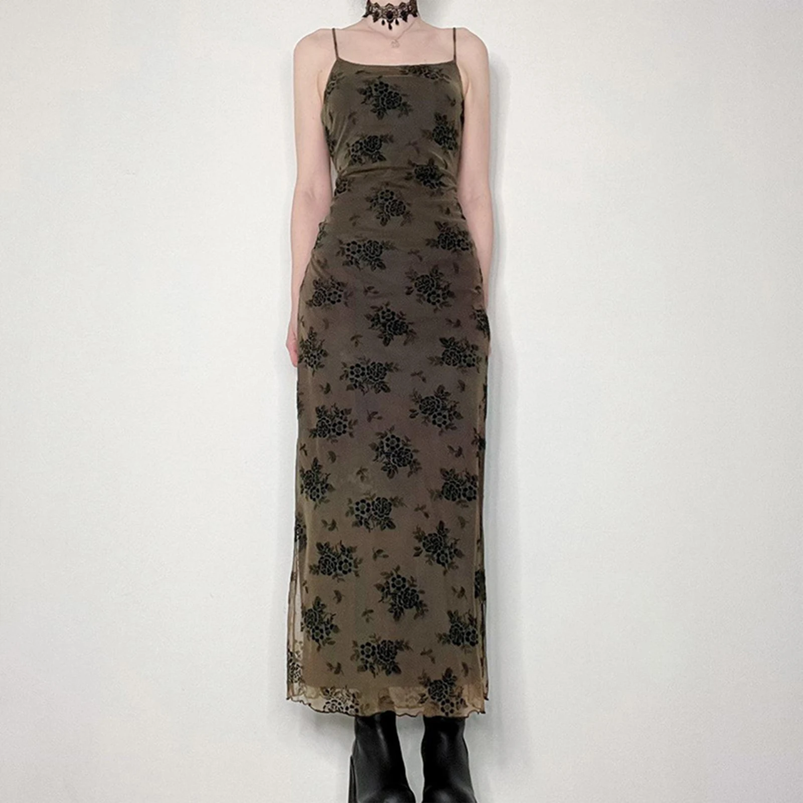Women Spaghetti Strap Dress Mesh Printed Ladies Sling Dress Summer Sleeveless Backless Fashion Elegant Cocktail Party
Women Spaghetti Strap Dress Mesh Printed Ladies Sling Dress Summer Sleeveless Backless Fashion Elegant Cocktail Party