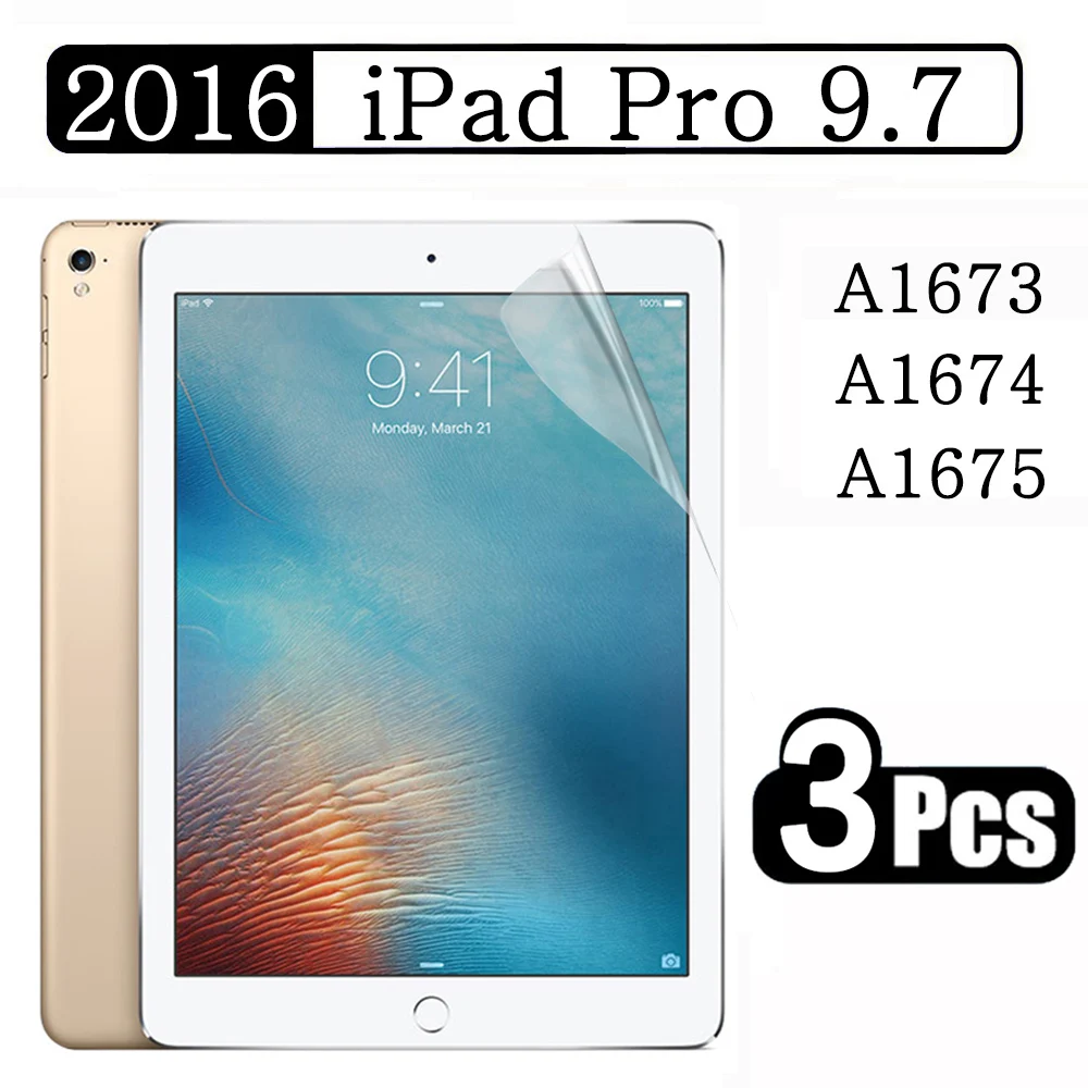 (3 упаковки) Защитная пленка для экрана Apple iPad Pro 9,7 2016 A1673 A1674 A1675, мягкая пленка для планшета с защитой от царапин
(3 упаковки) Защитная пленка для экрана Apple iPad Pro 9,7 2016 A1673 A1674 A1675, мягкая пленка для планшета с защитой от царапин