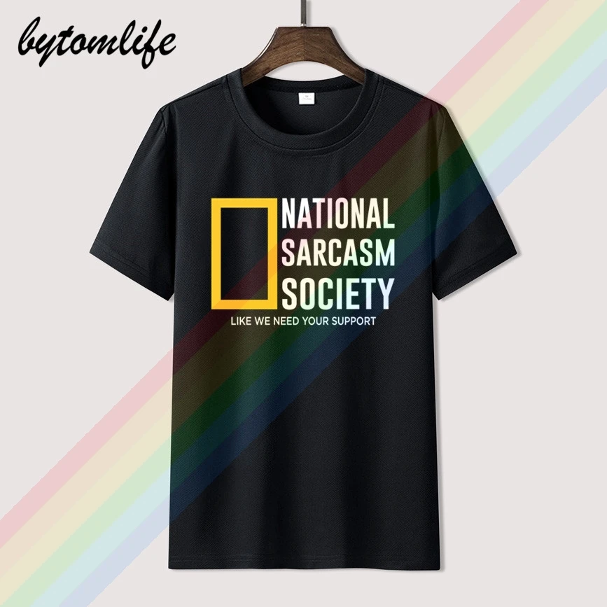 National Sarcasm Society T-Shirt Men's Summer Black 100% Cotton Short Sleeves Popular Normal Tee Shirts Tops Tee Unisex
National Sarcasm Society T-Shirt Men's Summer Black 100% Cotton Short Sleeves Popular Normal Tee Shirts Tops Tee Unisex