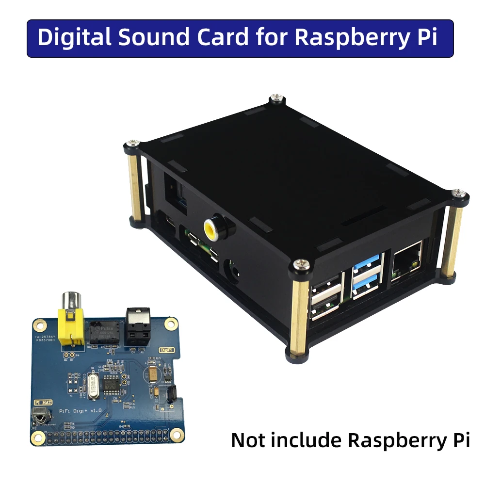 Цифровая звуковая карта Raspberry Pi, HiFi PiFi Digi + GPIO аудио Плата с акриловым чехлом для Raspberry Pi 4B или 3B + 3B
Цифровая звуковая карта Raspberry Pi, HiFi PiFi Digi + GPIO аудио Плата с акриловым чехлом для Raspberry Pi 4B или 3B + 3B