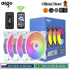 Aigo AR12 white 120mm PC Computer Case Fan Cooling Cooler 6PIN Adjustable RGB Led 12cm Mute Ventilador Adjust Speed 5V ARGB Fans