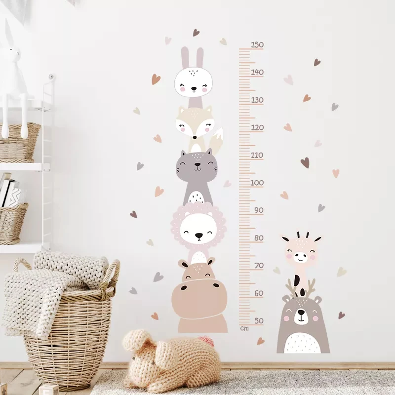 Boho Color Style Smile Animals Bear Lion Hearts Height Measurement Ruller Wall Stickers for Kids Room Baby Nursery Wall Decals
Boho Color Style Smile Animals Bear Lion Hearts Height Measurement Ruller Wall Stickers for Kids Room Baby Nursery Wall Decals