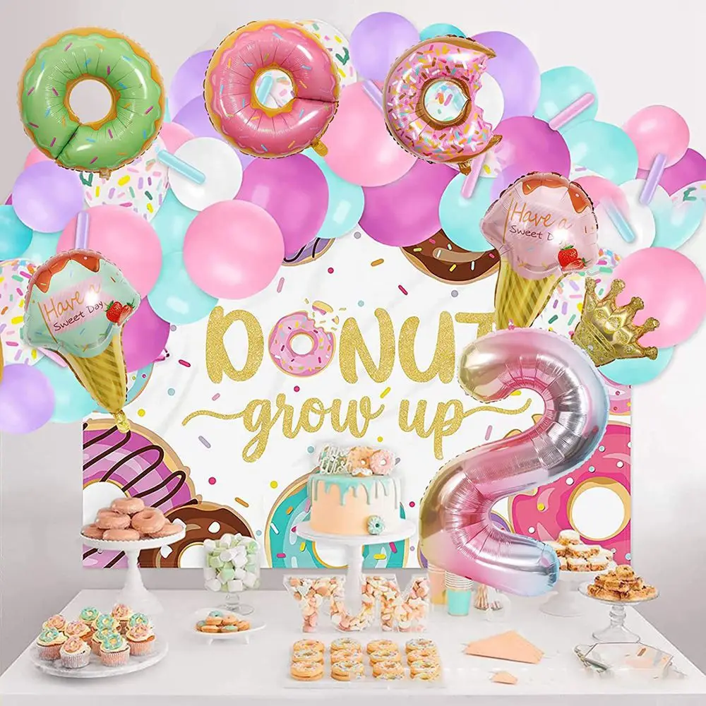 

32Inch Big Foil Birthday Balloons Helium Number Balloon 0-9 Happy Birthday Party Decors Kids Baby Shower Ballons Donut Globos